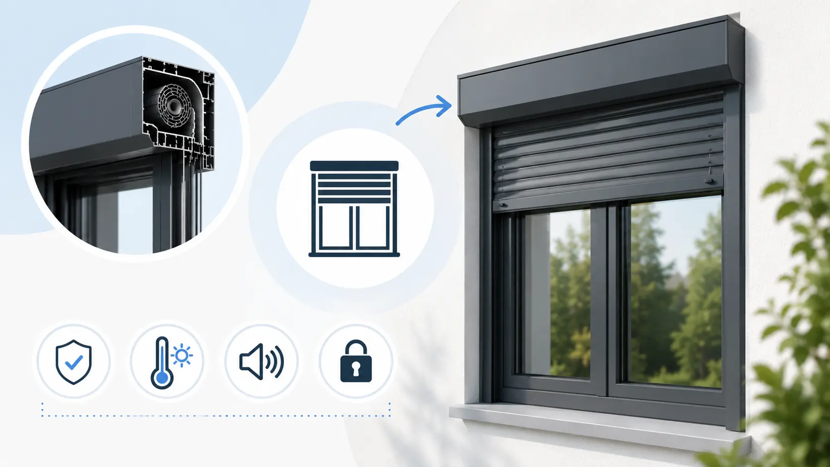 Fenêtre aluminium avec volet roulant intégré